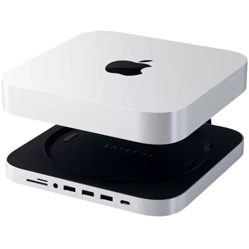 Satechi USB Type-C aliumininis stovas ir šakotuvas, skirtas Apple Mac mini (sidabrinis)