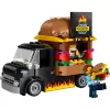 LEGO City Burger Van – maisto sunkvežimio žaislas 5 metų ir vyresniems berniukams ir mergaitėms, transporto priemonės konstravimo rinkinys su virtuvės komplektu, pardavėjo minifigūrėle ir aksesuarais