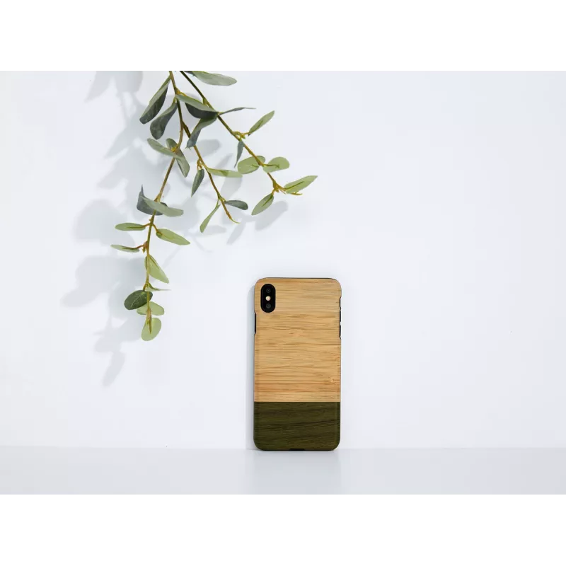 man and wood išmaniojo telefono dėklas iPhone XS Max — bambukų miško medinis galinis skydelis, apsauginis apvalkalas