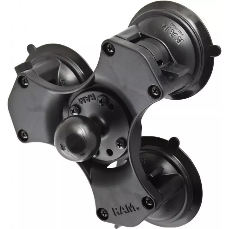 RAM Mounts užsukamo trigubo siurbtuko rutulinis pagrindas 3,81 cm, juodas