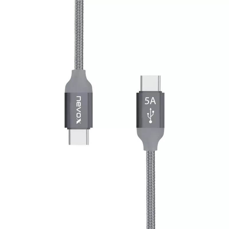 USB laidas Nevox 1654 USB 2.0 2m USB C pilka, sidabrinė