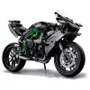 LEGO Technic motociklo modelis Kawasaki Ninja H2R 42170 — 1:1 mastelio kopija, 643 detalės, instrukcijų lapas, nuo 10 metų