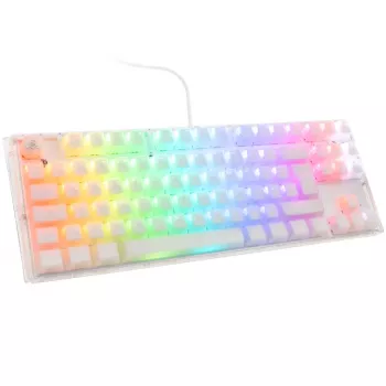 Ducky One 3 TKL klaviatūra, žaidimų, USB, QWERTZ, vokiška, balta