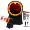 Laidinis stalinis brūkšninių kodų skaitytuvas QOLTEC 50857 — 1D/2D, USB, ABS korpusas, juodas, 1,75 m laidas