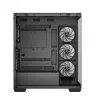 PC korpusas DeepCool CG580 4F Midi Tower — ATX/ITX/MicroATX, grūdintas stiklas, 3×120 mm + 1×120 mm ventiliatoriai, 2×3,5 col. ir 2×2,5 col., USB-A×2 USB-C×1, juodas