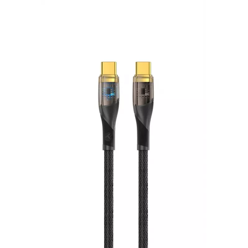 USB Type-C duomenų kabelis Tellur TLL155731, Type-C į Type-C, 60 W galia, 100 cm, juodas