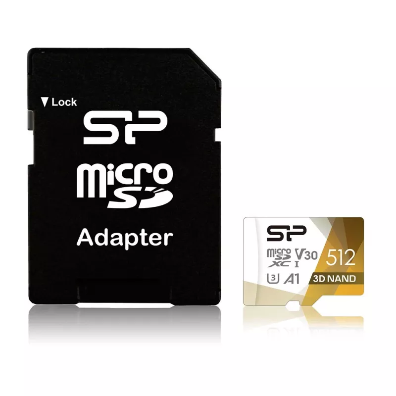 Silicon Power Superior Pro spalvinga atminties kortelė 512 GB MicroSDXC Class 10 UHS-I + SD adapteris (SP512GBSTXDU3V20AB)