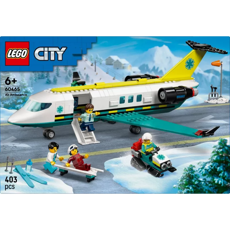 LEGO City avarinis lėktuvas 60465 – mažas gelbėjimo orlaivio konstravimo rinkinys, 403 dalys, 4 minifigūrėlės, amžius 6+