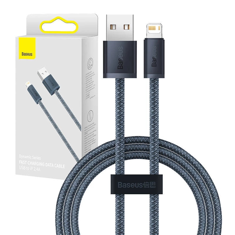 Baseus Dynamic Series laidas USB į Lightning, 2,4A, 1m (pilkas)