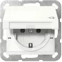 Maitinimo lizdas Schuko GIRA System 55, baltas, gylis 29 mm