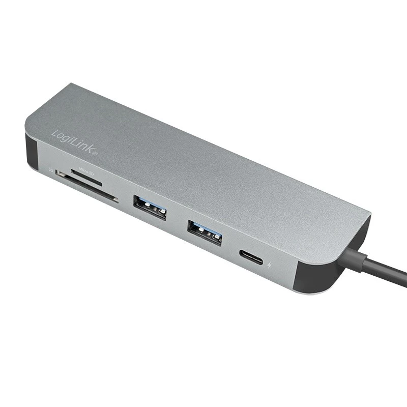 LogiLink UA0343 USB-C daugiafunkcis šakotuvas, aliuminis, USB 3.2 2-os kartos, įvairių