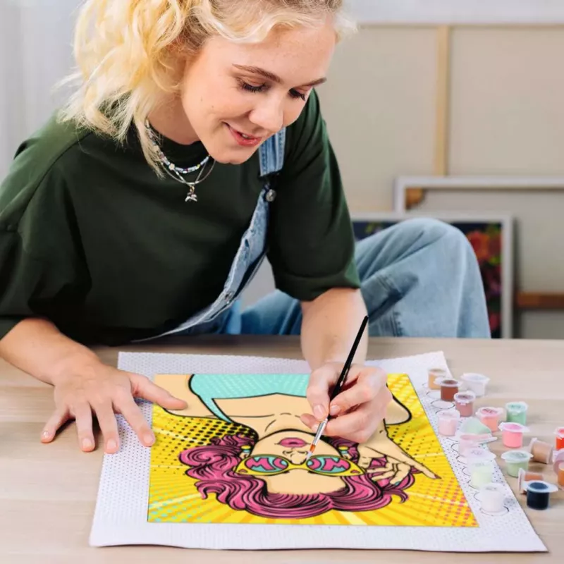 „Ravensburger“ tapybos rinkinys „CreArt ART Collection Canvas Edition“ — Lady in Pink (PopArt)