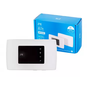 Mobiliojo ryšio maršrutizatorius ZTE MF920C — LTE 4G (800/900/1800/2100/2600 MHz), WLAN 150 Mbps, 2000 mAh baterija, baltas