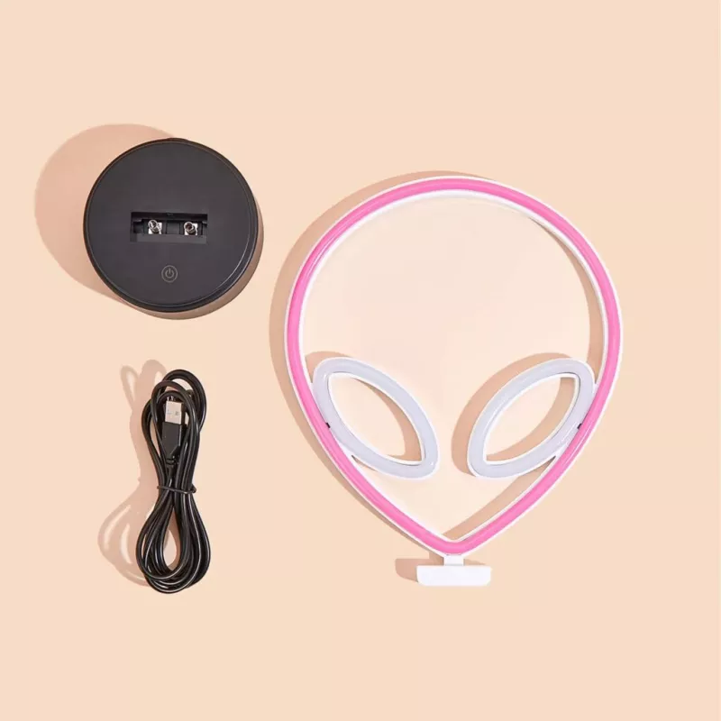 Stalinė lempa MANTA SNL86PK Style Neon Lights UFO Pink – dekoratyvinė neoninio stiliaus rožinė lempa