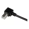 StarTech.com 3 m USB 2.0 A į stačiu kampu B laidas - vyriškas/vyriškas, 3 m, USB A, USB B, USB 2.0, juodas