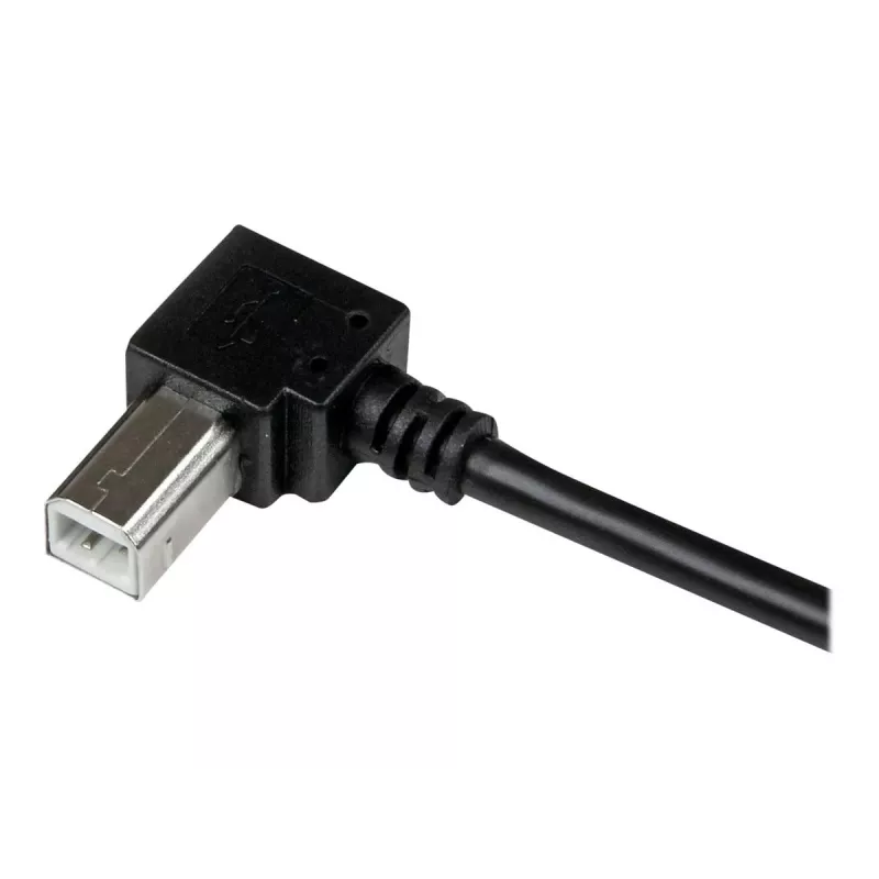 StarTech.com 3 m USB 2.0 A į stačiu kampu B laidas - vyriškas/vyriškas, 3 m, USB A, USB B, USB 2.0, juodas