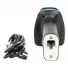 Manhattan 2D ilgo nuotolio LED brūkšninių kodų skaitytuvas, USB, 450 mm skaitymo gylis, maks. aplinkos apšvietimas 100 000 liuksų (saulės šviesa), palaiko simboliką – 1D (x21 versijos) ir 2D (x10 versijos), skaitytuvo RJ45 į USB 1,8 m laidas (populiariausias tipas, kuris yra USB-A), juodas, 3 metų garantija