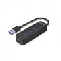 UNITEK uHUB Q4 USB 3.2 Gen 1 (3.1 Gen 1) Type-A 5000 Mbit/s juoda