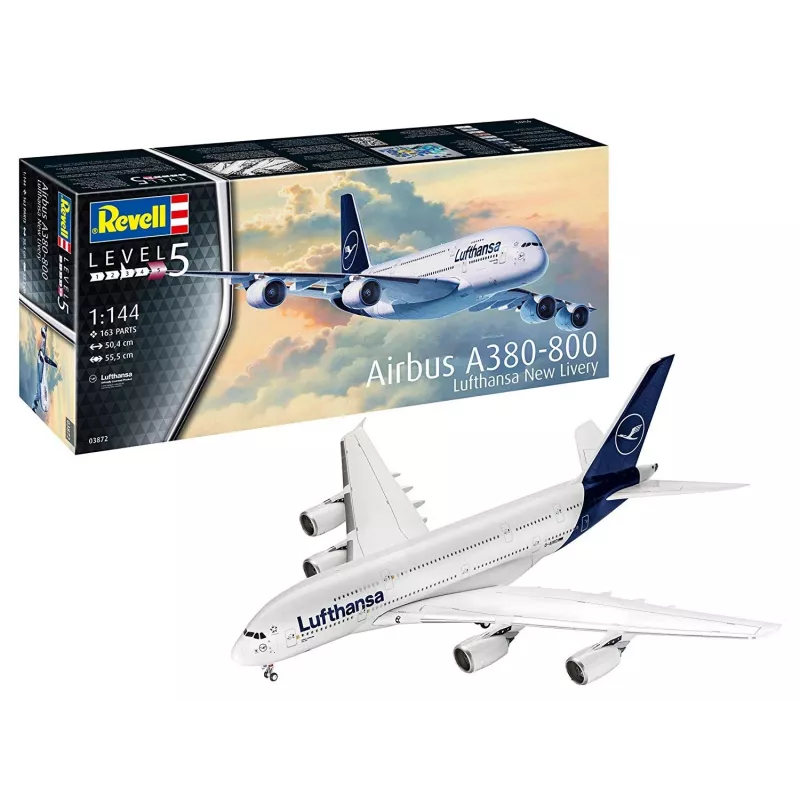 Surinktas modelis Revell Airbus A380-800 Lufthansa New Livery