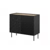 Komoda Cama Meble ONDA 2D 98x45x85 cm, juoda, medžio drožlių plokštės korpusas