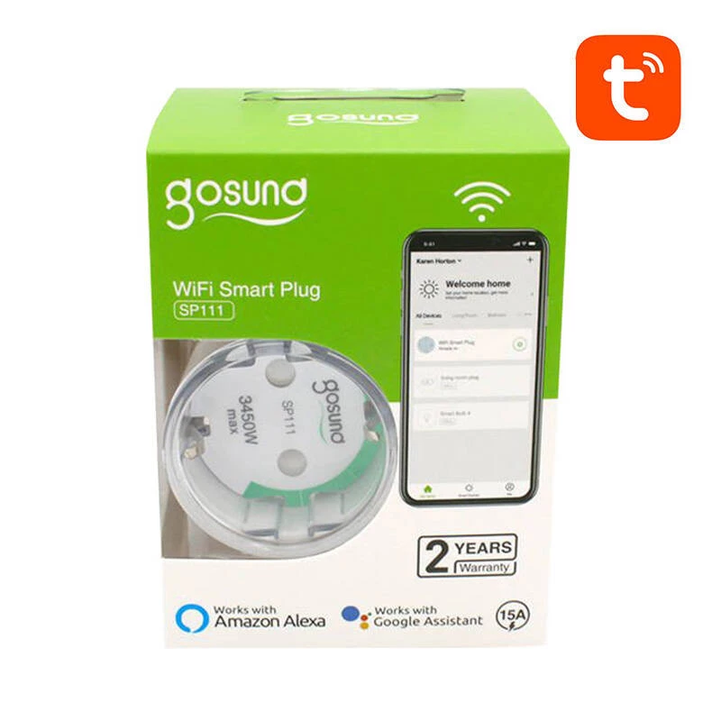 Išmanusis kištukas WiFi Gosund SP111 3680W 16A, Tuya 2 vnt. pakuotėje