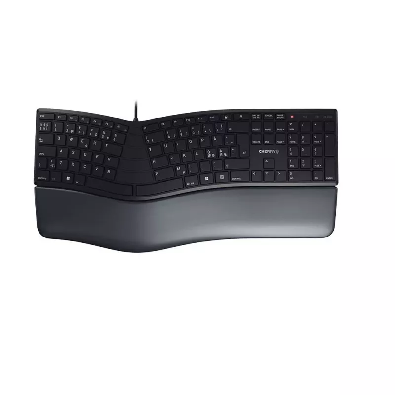 CHERRY KC 4500 ERGO klaviatūra Universali USB QWERTY Nordic Juoda