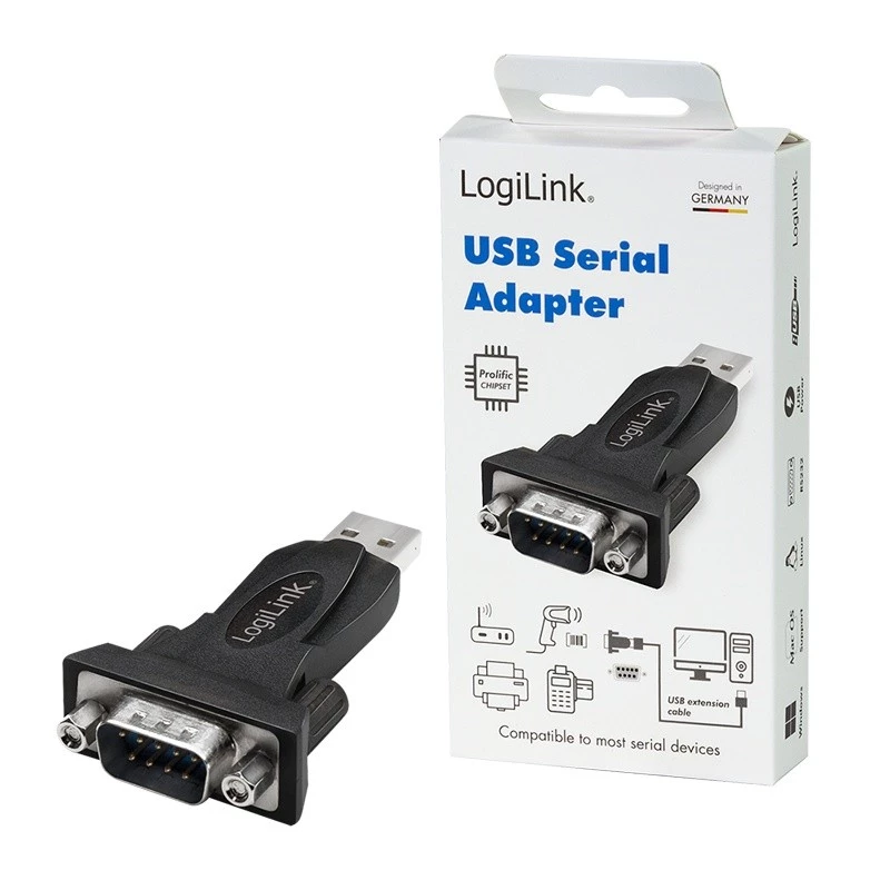 LogiLink AU0002F RS-232 USB 2.0 adapteris, laidas, juodas