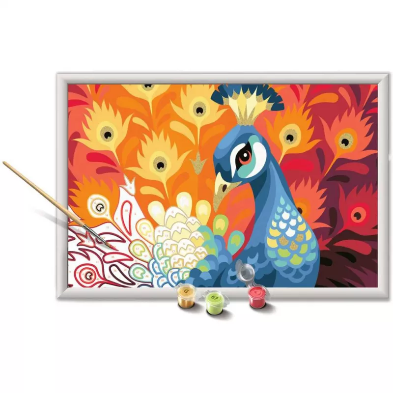 Tapybos rinkinys Ravensburger CreArt Proud Peacock — tapybos rinkinys