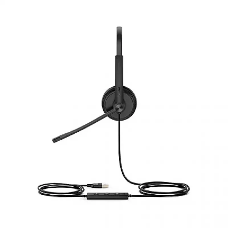 Yealink UH34 SE Lite Dual Teams laisvų rankų įranga, laidinė, ant galvos dedama, biurui / skambučių centrui, USB Type-C, juoda
