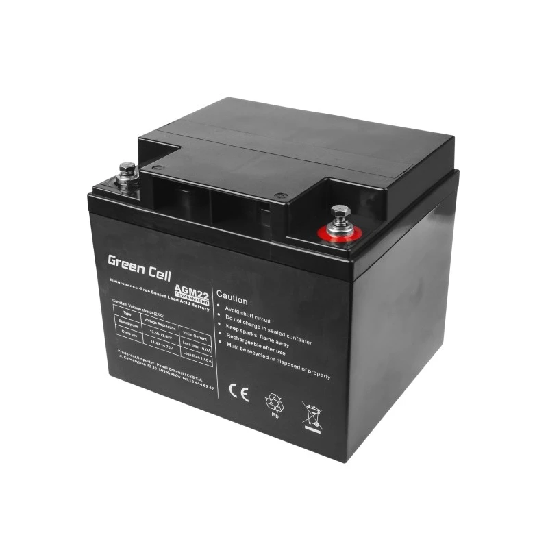 UPS baterija Green Cell AGM22 — sandari švino rūgštinė 12V 40Ah (VRLA), 170×165×197 mm, 12,1 kg