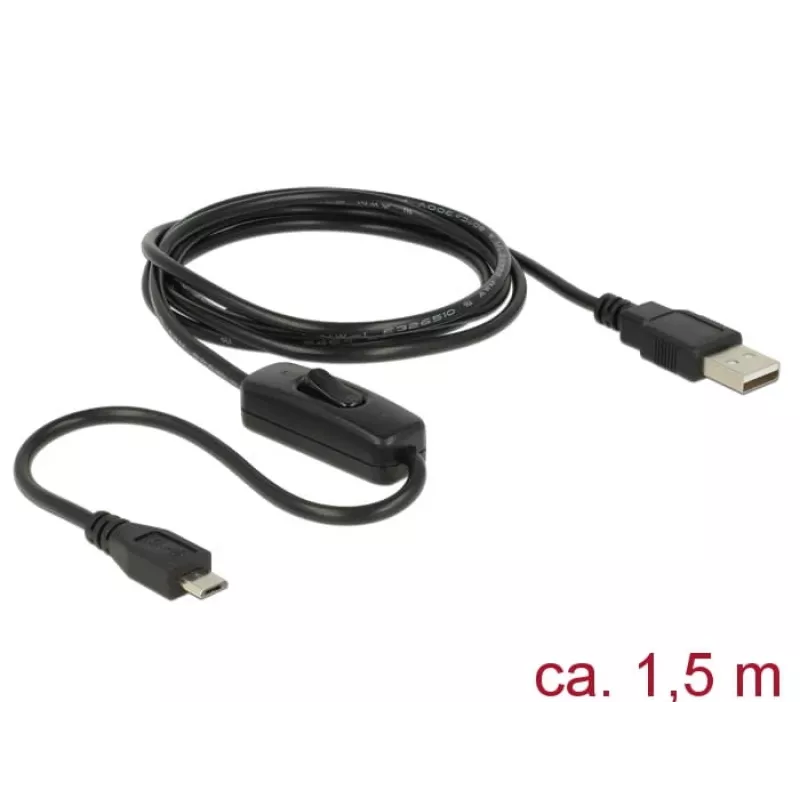USB laidas DeLOCK 84803 USB 2.0 1,5 m USB A Micro-USB B Juodas