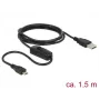 USB laidas DeLOCK 84803 USB 2.0 1,5 m USB A Micro-USB B Juodas