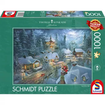 Dėlionė Schmidt Spiele Thomas Kinkade Studios „Santa's Silent Night” 1000 vnt.