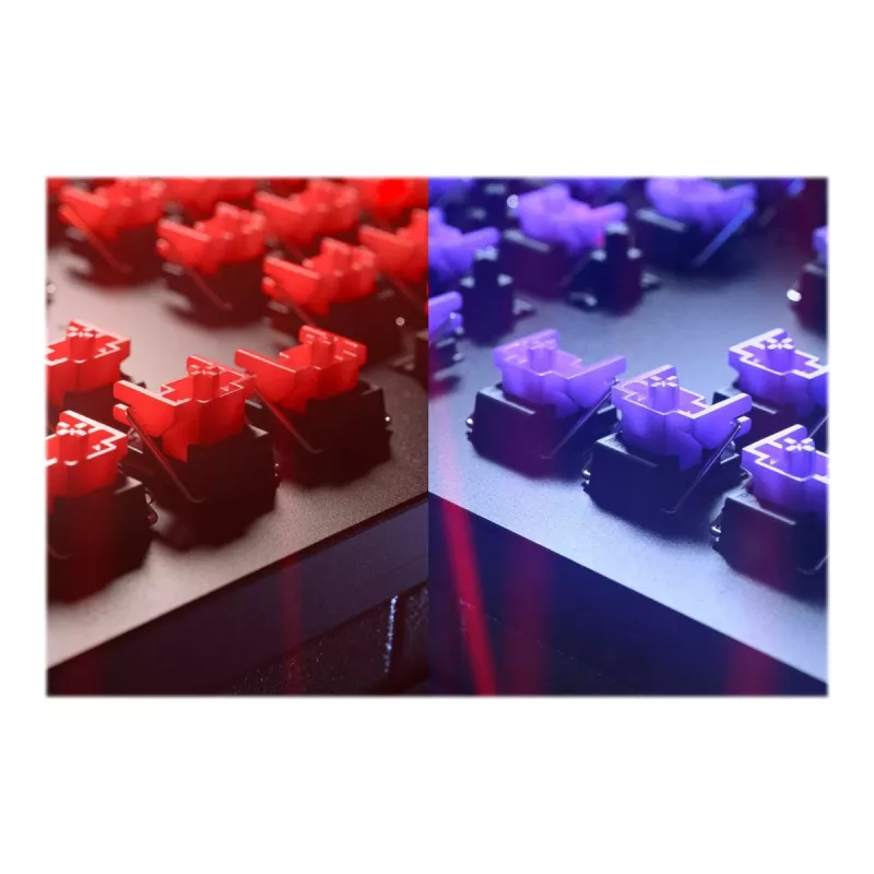Laidinė žaidimų klaviatūra Razer Huntsman V2 — spragsintys Purple optiniai jungikliai, RGB LED