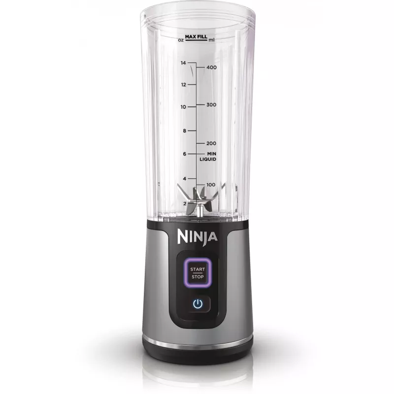 Sportinis plaktuvas Ninja BC151EUBK — 0,53 L dubuo, 14,4 W, baterija, ledo smulkinimas, juodas
