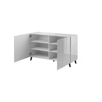 Cama Komoda 2D REJA baltas blizgus/baltas blizgus
