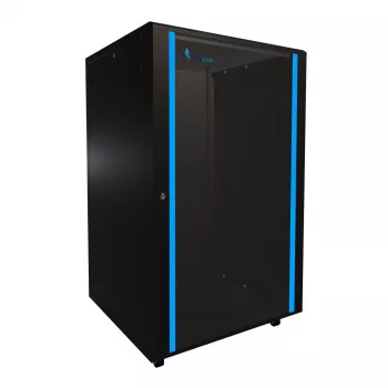 Laisvai pastatomas stovas Extralink 27U 800x800 spintelė juoda 600 kg talpa