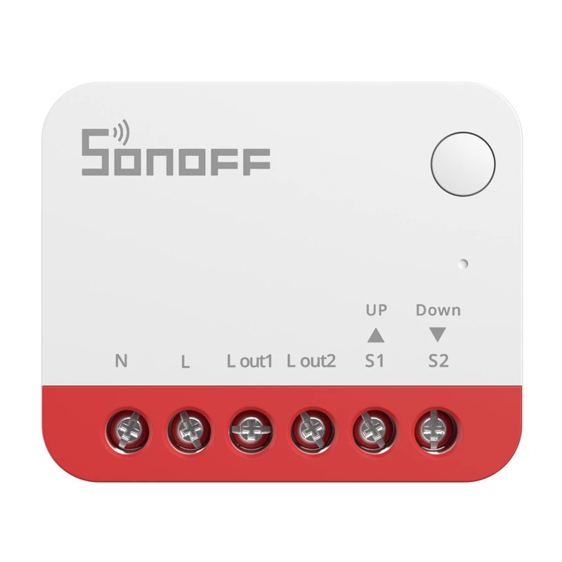Išmanusis jungiklis Sonoff MINI-ZBRBS, suderinamas su ZigBee, mini dydžio, skirtas montuoti sienoje, žemo profilio relė
