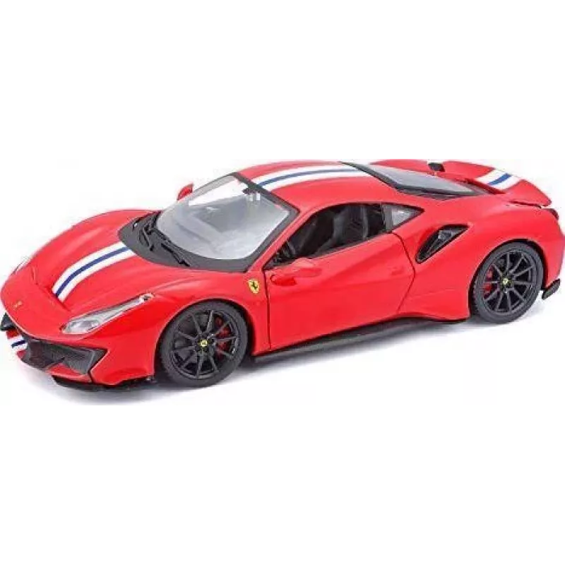 Die-cast model car Bburago Ferrari 488 Pista 1:24 scale, preassembled, red