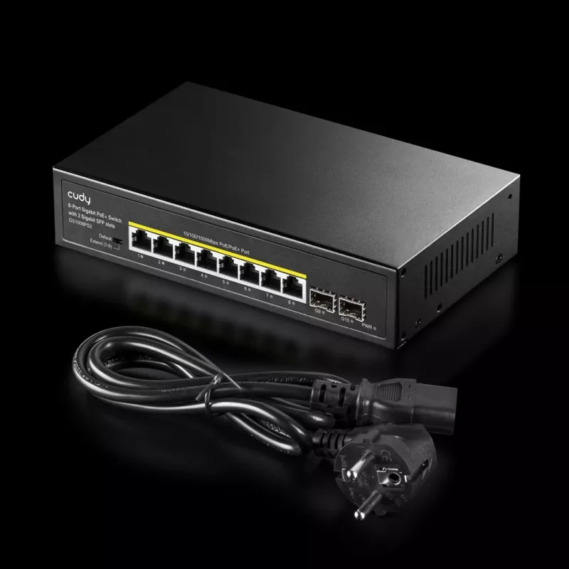 Nevaldomas komutatorius Cudy GS1008PS2 Gigabit Ethernet 8 prievadų PoE