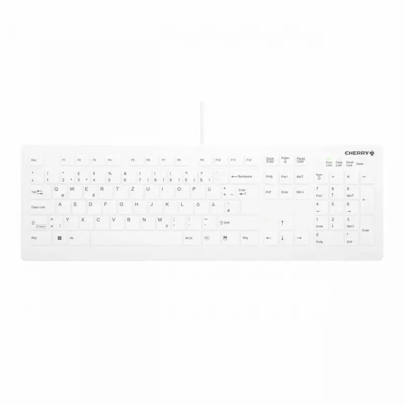 Contour Design Active Key Contour QuickClean medicininė klaviatūra su nuimamu dangteliu, pilno dydžio, laidinė, balta, DE C8112