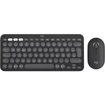 Logitech Pebble 2 Combo belaidė klaviatūra ir pelė QWERTZ vokiška grafito spalva