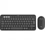 Logitech Pebble 2 Combo belaidė klaviatūra ir pelė QWERTZ vokiška grafito spalva
