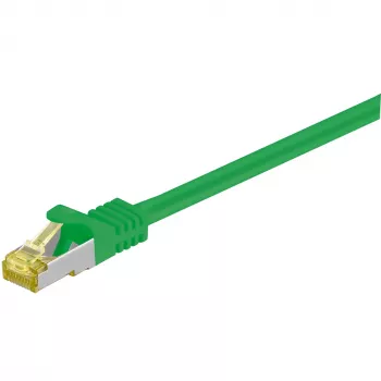Wentronic Goobay Cat.7 neapdorotas kabelio komutacinis kabelis, S/FTP (PiMF), žalias, 2 m - LSZH be halogenų, varis, RJ45 kištukas (91604)
