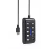USB šakotuvas Gembird UHB-U2P10P-01 — 10 prievadų USB 2.0 šakotuvas