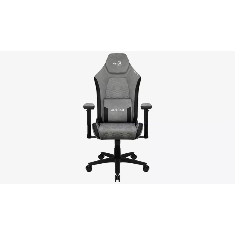 Aerocool Crown AeroSuede universali žaidimų kėdė su paminkštinta sėdyne, akmens pilka
