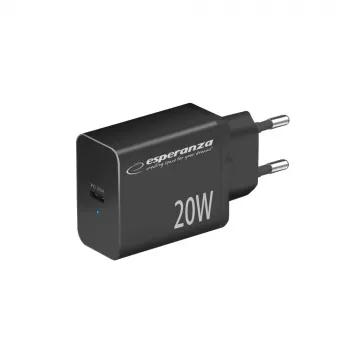 Maitinimo įkroviklis ESPERANZA EZC104K 20W juodas, USB maitinimo adapteris nešiojamiems įrenginiams