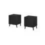 Naktinis staliukas cama meble NOVA 44x40x52 cm matinė juoda — 1 stalčius, 16 mm rėmas