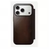 Mobiliojo telefono dėklas Nomad Modern Leather Folio, skirtas iPhone 17 Pro, oda/aliuminis, 16 cm (6,3 colio) rudas, 4 kortelių skyreliai