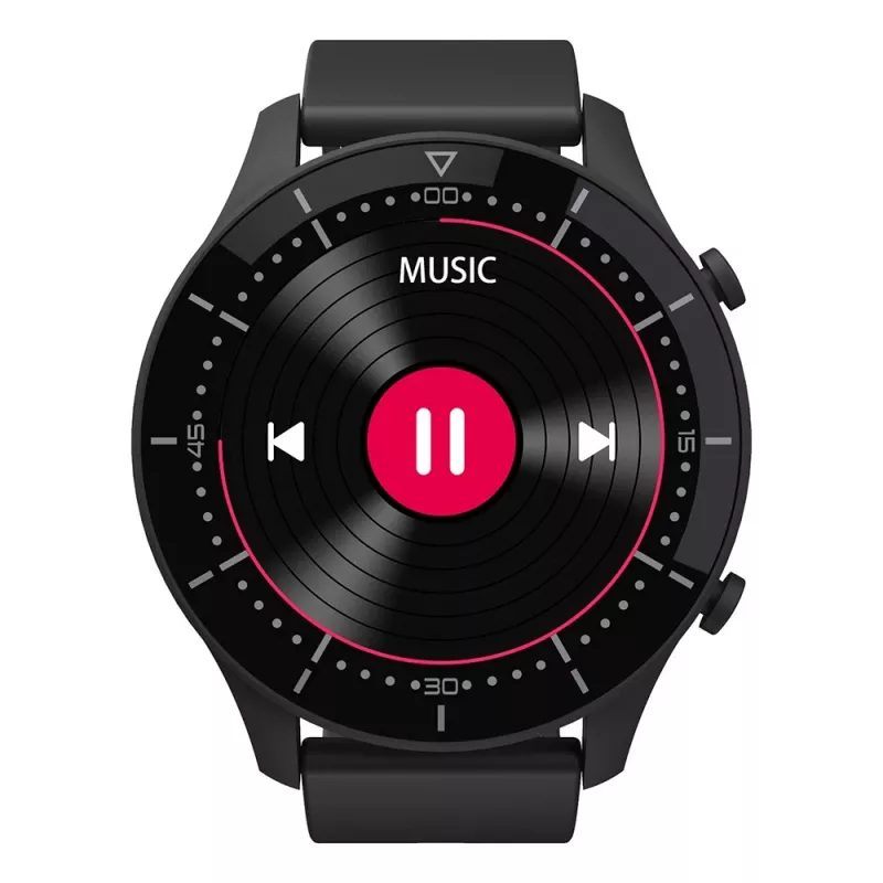 Išmanusis laikrodis MEDIA-TECH MT870 — 1,3 colio (3,3 cm) IPS jutiklinis ekranas, 51 mm korpusas, Bluetooth, juodas